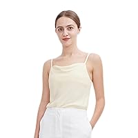 Women Silk Stain Camisole Tops, V Neck Basic Cami Adjustable Spaghetti Strap Tank Tops