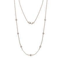 7 Stone Lab Grown Diamond Womens Station Necklace (SI1-SI2, G-H) 0.70 ctw 14K Gold