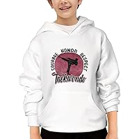 Unisex Youth Hooded Sweatshirt Training Taekwondo Cute Kids Hoodies Pullover for Teens