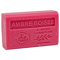 French Soap, Traditional Savon de Marseille - Amber Wood (Ambre Boisee) 125g