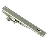 Red Ruby Crystal Engraved Tie Clip Bar~Personalised Tie Slide Select Gift Pouch