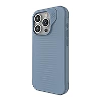 ZAGG Luxe Snap iPhone 15 Pro Case - Protective Cell Phone Case, Drop Protection (10ft/3m), Durable Graphene Material, Slim and Lightweight MagSafe Phone Case for iPhone 15 Models, Blue