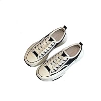 Thick Bottom lace up Canvas Shoes Women's New mesh Flat Bottom Small White Shoes