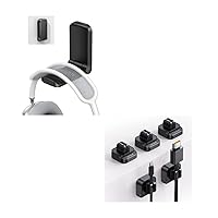 Lamicall Headphone Stand, Headset Holder and 5Pack Cable Spring Holder Clips