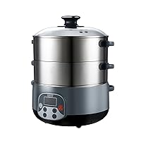 MEIYITIAN Steamer Multifunctional Household 304 Stainless Steel Three-Layer Thickened Large-Capacity Electric Steamer Multilayer Steamed Vegetables