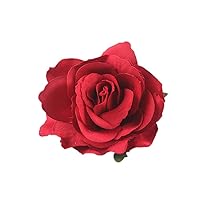 Beautiful Rose Flower Hair Clip Pin up Flower Brooch for Party Travel Festivals (Dark Red) (Pack of 1)