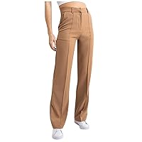 New SSolid Color Business Pants Fashion Straight-Leg Trousers Slim-fit Trousers with Pockets
