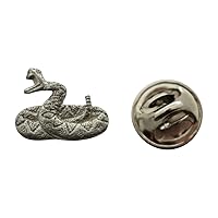 Rattlesnake Mini Pin ~ Antiqued Pewter ~ Miniature Lapel Pin - Antiqued Pewter