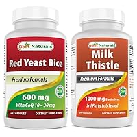 Best Naturals Red Yeast Rice with CoQ10 & Thistle Extract 1000mg