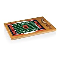PICNIC TIME NCAA Unisex-Adult NCAA Icon Glass Top Cutting Board & Knife Set