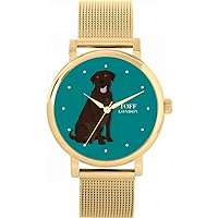 Brown Labrador Retriever Dog Mens Wrist Watch 42mm Case Custom Design