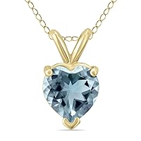 5MM Heart Shape Natural Gemstone Pendant in 14K White Gold and 14K Yellow Gold (Available in Amethyst, Garnet, Peridot, and More)