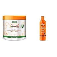 Cantu Leave-In Conditioning Repair Cream with Argan Oil, 16 oz (Packaging May Vary) & Moisturizing Curl Activator Cream with Shea Butter for Natural Hair, 12 fl oz