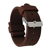 Elite Plain Silicone Watch Band for Men Women - Choose Strap Color and Size (Stainless Steel Buckle) - 20mm and 22mm Watch Straps