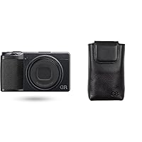 Ricoh GR IIIx, Black, Digital Compact Camera with Leather Soft case