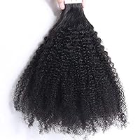 Afro Kinky Curly 4B 4C Tape in Human Hair Extensions Mongolian Remy Hair Coily Seamless Skin Weft Adhesive Invisible Tape Ins Natural Black (20inch, 0.25g/piece 200g 80pcs)