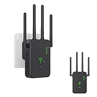 1200Mps Dual-Band WiFi Extender, Coverage 13,800 Square feet and 105+ Devices, WiFi Booster and Signal Amplifier, WiFi Signal Booster for Home, 1-Tap Setup (Black)