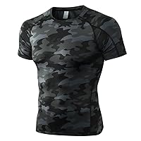 Men's Compression Shirt Athletic Short Sleeve Quick Dry Base-Layer Workout Running T-Shirt Sports Active Fitted Top