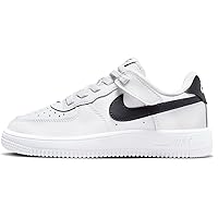 Nike Force 1 Low EasyOn Little Kids' Shoes (FN0237-101, White/Black) Size 13