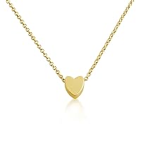 Heart Shaped Bead Pendant Necklace 14k Plated or 925 Sterling Silver