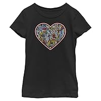 Marvel Girl's Comic Heart T-Shirt