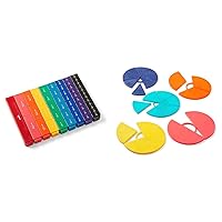 hand2mind Plastic Rainbow Fraction Tower Cubes and Fraction Circles Montessori Math Materials for Kids