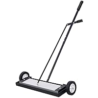 24'' Rolling Magnetic Pick-Up Sweeper with Quick Release Push-Type Magnetic Sweeper with 100LBS Capacity for Nails Screws Needle Collection 24 inches One Size