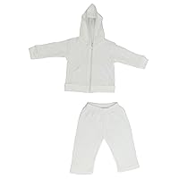 Bambini white Interlock Sweat Pants and Hoodie Set, Small