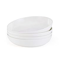 Mikasa Samantha Bone China Lightweight Chip Resistant Set of 4 Pasta Bowls Set, 9 Inch, White