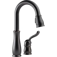 Delta Faucet Leland Bar Faucet Oil Rubbed Bronze, Bar Sink Faucet, Wet Bar Faucets with Pull Down Sprayer, Prep Sink Faucet, Faucet for Bar Sink, Venetian Bronze 9978-RB-DST