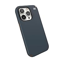 Speck iPhone 14 Pro Case - Drop Protection, Scratch Resistant, Built for MagSafe Slim Phone Case for 6.1 Inch iPhones 14 Pro - Anti-Fade Case - Presidio2 - Charcoal/Cool Bronze/White