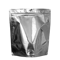 25 Pack - 7 Mil - One Gallon Seal-Top Stand Up Mylar Pouch Bag - Resealable - BPA Free - Rounded Corners - Heat Sealable - Odor/Smell Proof - Free Long-Term Food Storage Guide