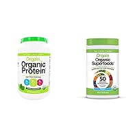 Orgain Organic Plant-Based Protein Powder + Superfoods Greens Powder Bundle (1.59lb + 0.62lb)