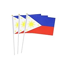 Philippines Flag Filipino Hand Held Small Mini Stick Flags Decorations International Country World Flags For Party Olympics Festival Parades Parties Decor (20 pack) (Philippines)