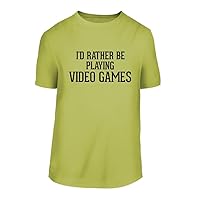 I'd Rather Be Playing Video Games - A Nice Men's Short Sleeve T-Shirt Shirt, Yellow, Large