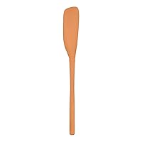 Tovolo Apricot Flex-Core All-Silicone Long-Handled Jar Scraper Spatula, Angled Turner Head, Kitchen Tool With Flat Back & Curved Front for Scooping & Scraping