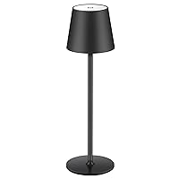 BGFHome Cordless Table Lamp LED Desk Lamp,5000mAh Rechargeable Touch Night Light Lamp,Wireless Minimalist Design for Restaurant/Bedroom/Bars/Outdoor Party/Camping/Coffee Shop(Black)