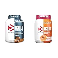 Dymatize ISO 100 Whey Protein Powder with 25g of Hydrolyzed 100% Whey Isolate & ISO100 Hydrolyzed Protein Powder, 100% Whey Isolate, Dunkin' Glazed Donut Flavor, 20 Servings, Gluten-Free