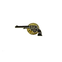Treasure Gurus Enamel Black Pistol Jacket Lapel Backpack Pin Hat Tie Tack 2nd Amendment Gun Gift
