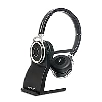 Spracht ZumBT-410 Prestige Bluetooth Headset with Noise-Canceling Microphone | Wireless Headset with Charging Base & USB Dongle for Computer | PC Headset for Working from Home/Office/Teams/Zoom