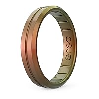 Enso Rings Thin Legends Contour Silicone Ring – Stackable Multi Color Unisex Wedding Engagement Band – Thin Minimalist Band – 4.3mm Wide, 1.75mm Thick