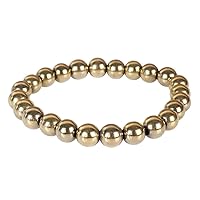 GEMHUB Golden Pyrite Bracelet for Men Women, Beads Bracelet, Good Luck Feng Shui Chakra Bracelet, Yoga Bracelet, Golden Pyrite Healing Crystal Bracelet