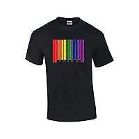 Gay Pride Flag Rainbow Barcode Support LGBTQ Unisex Short Sleeve T-Shirt Graphic Tee