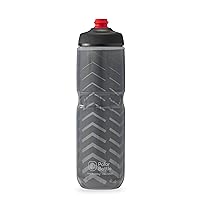 Polar Bottle Breakaway Insulated Water Bottle - BPA Free, Cycling & Sports Squeeze Bottle (Bolt - Charcoal & Silver, 24 oz)