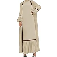 2PCS Women's Muslim Dresses Abaya Islamic Dubai Prayer Dress Robe Long Cardigan Maxi Dress Ramadan Eid Prayer Outfits