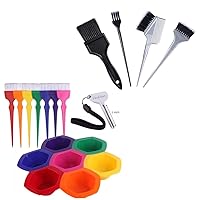 PERFEHAIR 7 Color Hair Dye Brushes and Bowls & Hair Dye Brush Set -4 Pack