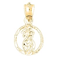 Silver Pineapple Pendant | 14K Yellow Gold-plated 925 Silver Pineapple Pendant