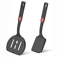 Silicone Turner Spatula Set -VOVOLY Kitchen Spatulas for Nonstick Cookware - Cooking Utensils for Flipping Eggs & Pancakes -Seamless- 600°F Heat-Resistant Turners