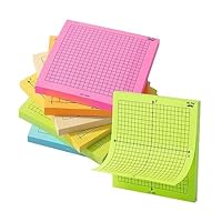 Mr. Pen- Graph Paper Sticky Notes, 6 Pads, 3x3 Inch, Bright Colors, Graph Sticky Notes, Math Graph Paper, Graphing Sticky Notes, Grid Sticky Notes, Grid Notepad, Mini Graph Paper