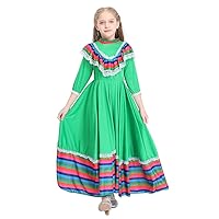 Traditional Mexican girls' big skirt Folk dance costume Children's Day of the Dead party performance